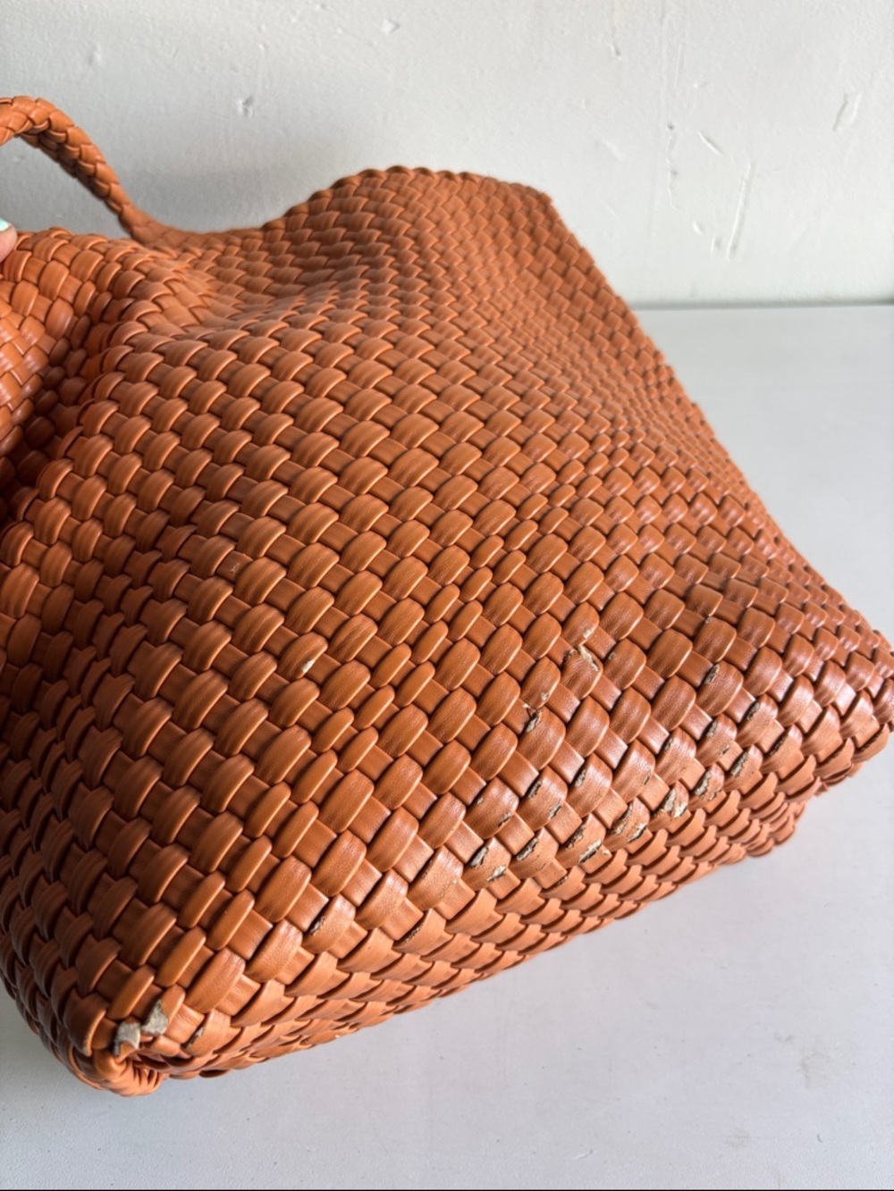 Melie Bianco Woven Hobo Shoulder Bag — Tan Brown - Picture 9 of 11